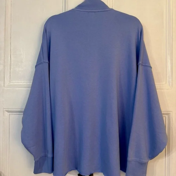 Aerie Light Blue Quarter Zip Lightweight Sweatshirt - Picture 2 of 5